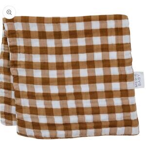 NEW Mebie Baby Neutral Gingham Muslin Burp Cloth, NWT